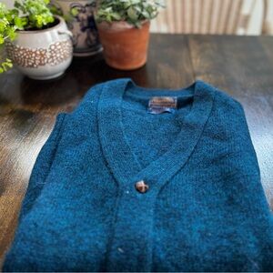 Pendleton Wool Sweater Vest XL | Heather Blue | USA Made Vintage Knit